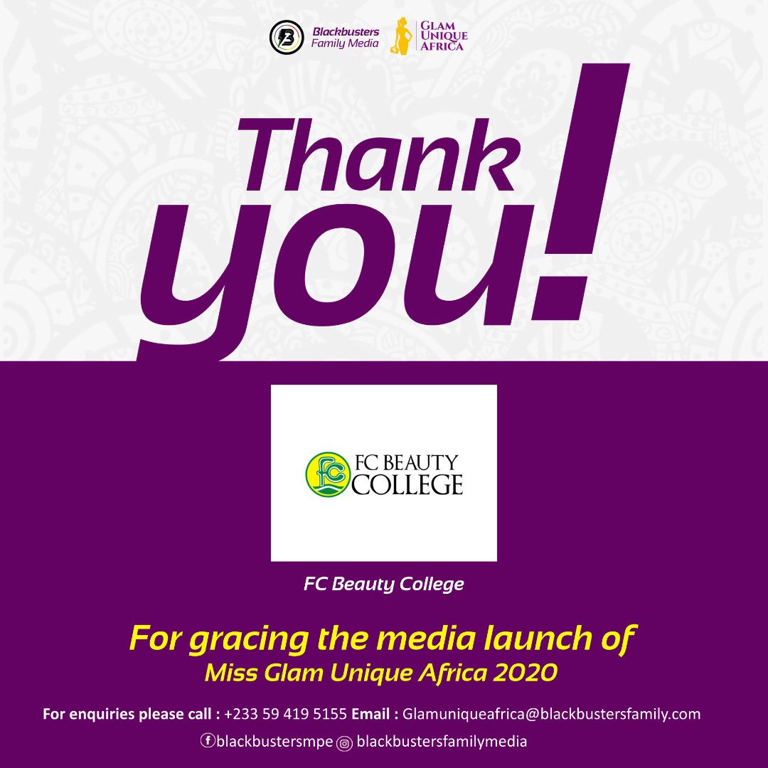 BlackbustersM's tweet photo. Miss Glam Unique Africa is proudly sponsored by FC Beauty College.

#missglamuniqueafrica2020 
#glamuniqueafrica2020
#schoolsreopening https://t.co/jmHZbbsWya