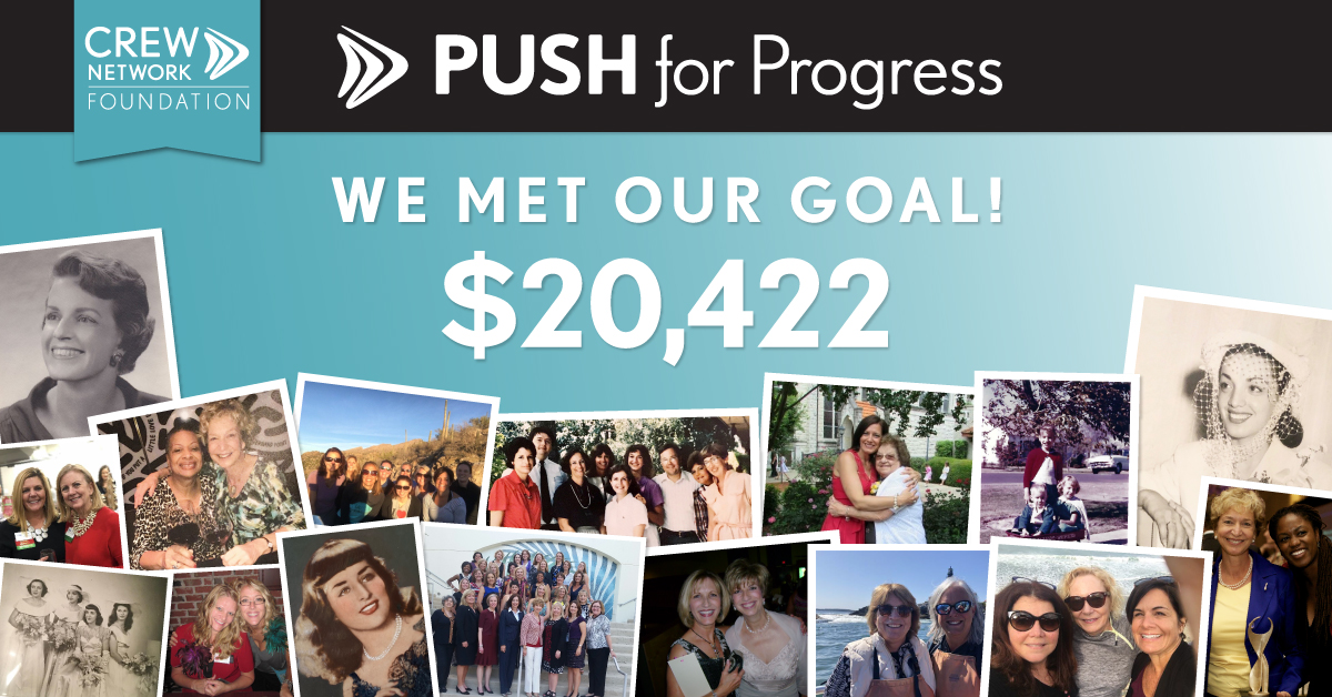 CREW_Network's tweet image. Last month, generous CREW members helped us raise $20,422 USD and achieve our goal for our Foundation’s #pushforprogress campaign! Thank you for your contributions and for sharing your stories of the inspiring women who have made an impact in your lives and careers. #CREwomen