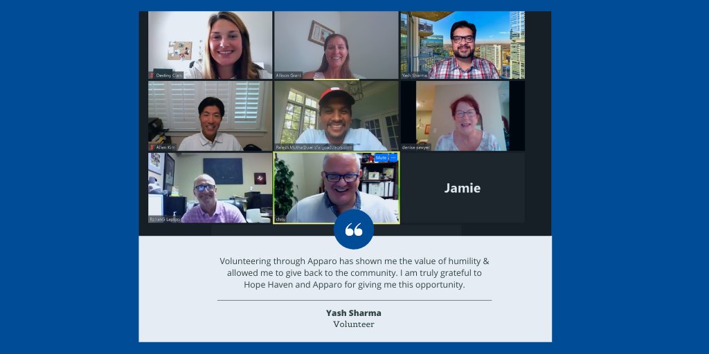 ApparoCLT's tweet image. One of the best parts of what we do is our volunteers. Yash Sharma worked with Hope Haven to provide a tech assessment and recommendations to propel their organization forward - thank you for all your hard work! #techassessment #techprojects #nonprofits