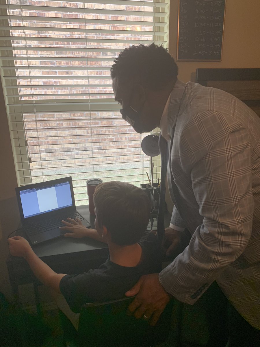 Dr_McFarland's tweet photo. Enjoying visiting CISD families during virtual learning. Awesome job of providing an excellent space for virtual learning. @CrowleyISD @crowleyprideunified https://t.co/t8A2yx3uED