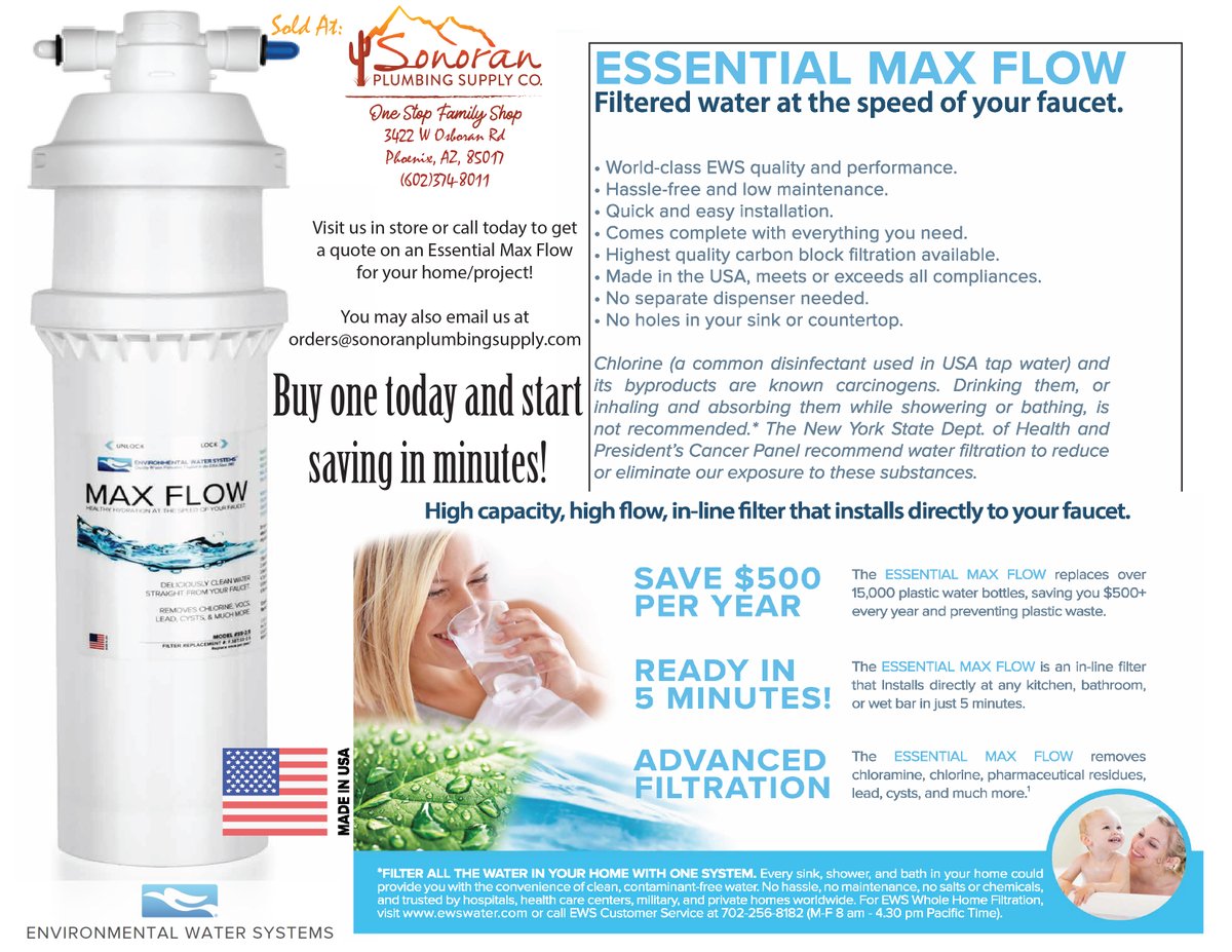 Single point water filtration has never been easier! ask us about how you can get one today! 602.374.8011 orders@sonoranplumbingsupply.com