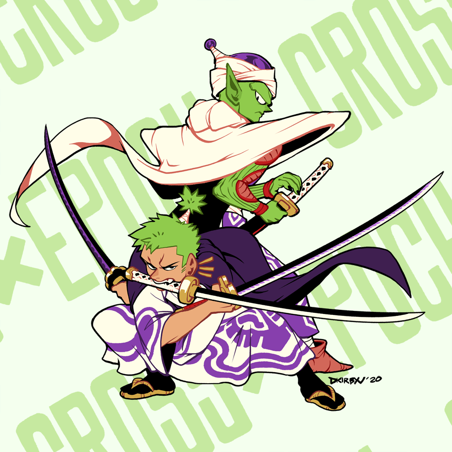 Kirby Emote And Ko Fi Commissions Are Open Blm Zoro X Piccolo Drawing Digital Color Crossepoch Dragonball Onepiece