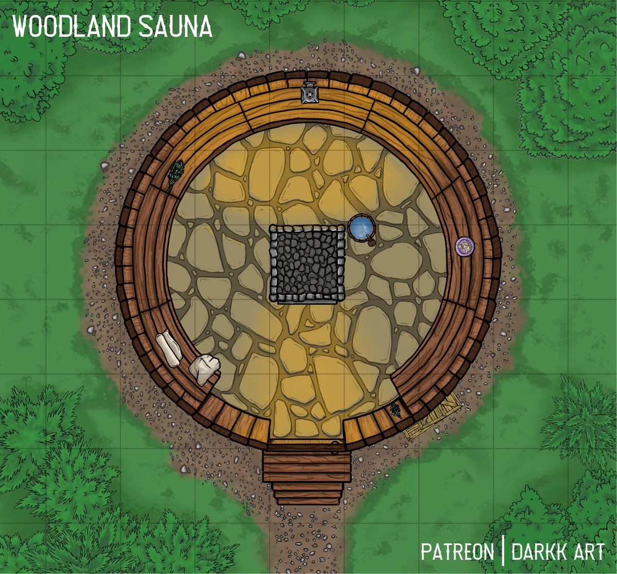 Darkk_Art's tweet image. Woodland Sauna map!
For your party&apos;s sanity, get this cosy sauna map &amp;amp; all versions at 
patreon.com/darkkart
Totally free!
.
.
.
#DnD #battlemap #freemap #sauna