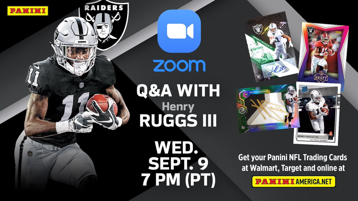 Can't wait to hit the field Sunday! Retweet, Comment on your favorite @raiders moment below &amp; tag @paniniamerica for a chance to join me on a ZOOM Q&amp;A tomorrow night! #ratedrookie