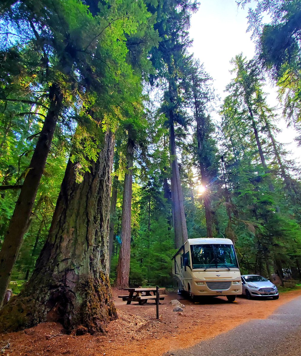 Enjoyed a great #boondocking spot near Mt. Rainier over the weekend. #drycamping #fulltimerv #rvlife #fleetwoodrv #motorhomelife