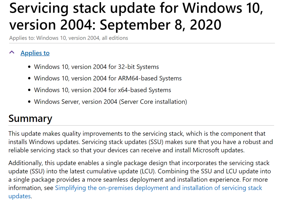 WZorNET's tweet photo. 😉📢⚙️September 8, 2020 #ServicingStackUpdate #KB4577266 for Windows 10 Version 2004 / Windows Server #ACore Version 2004 #SAC👉 https://t.co/0iH60Y7TM4
🔧Download #KB4577266 on #MicrosoftUpdateCatalog for x86/x64/ARM64/Server64👉https://t.co/QFZaWzeUPw https://t.co/1YbGMUd4YC