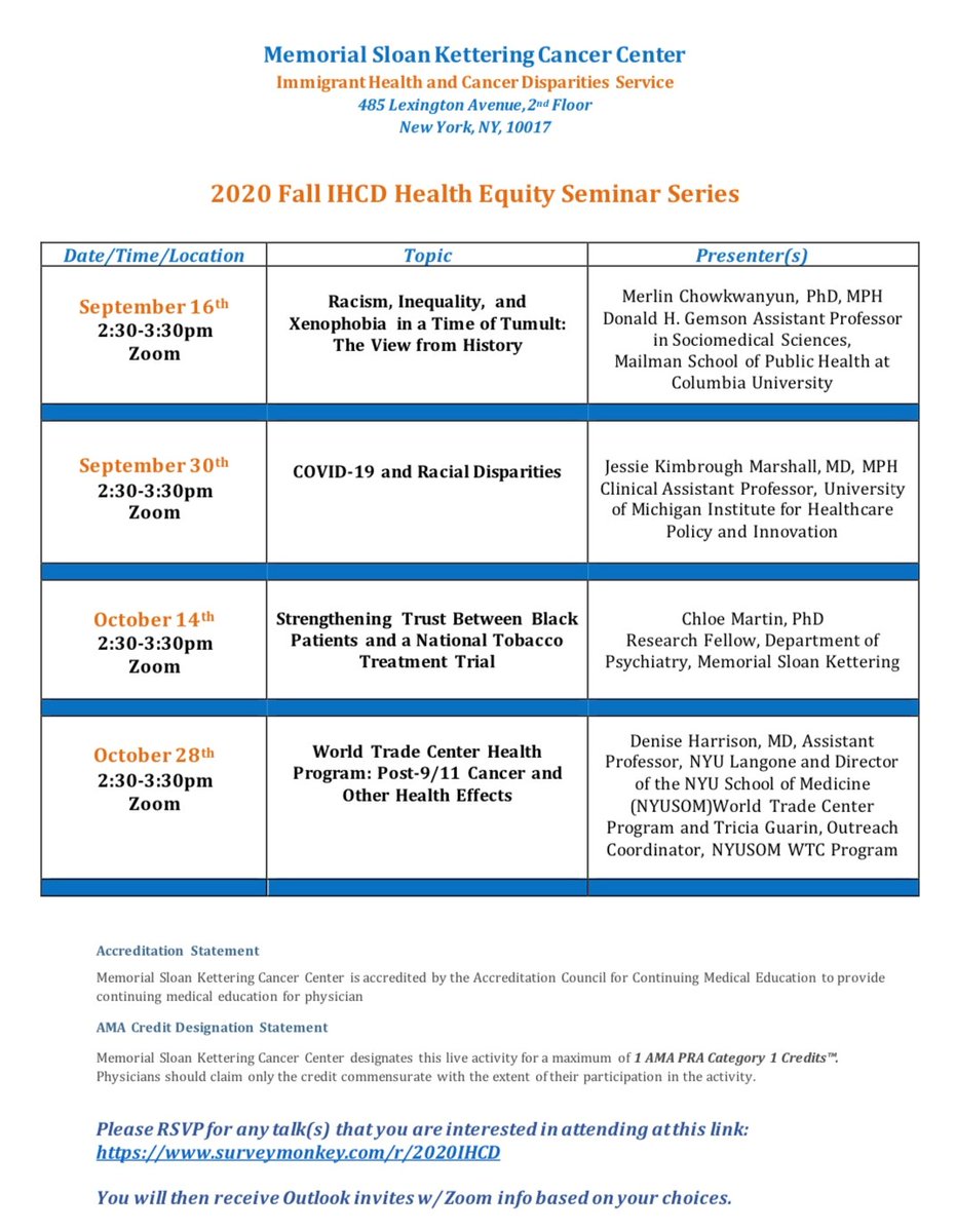 mskihcd's tweet photo. The IHCD Health Equity Seminar Series kicks off its Fall 2020 season on Sept 16th! We'll feature an outstanding lineup of speakers focused on #racialjustice/disparities in healthcare, COVID-19, #SDOH and #healthequity. To attend these talks, RSVP at: https://t.co/PF8zpIf8Rk https://t.co/uwbvEeCg4L