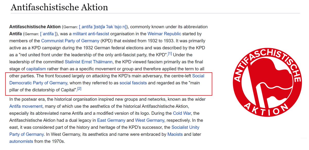 3) The Antifa of the 1930s was the paramilitary military wing of Germany's Communist Party (KDP).  https://en.wikipedia.org/wiki/Antifaschistische_Aktion