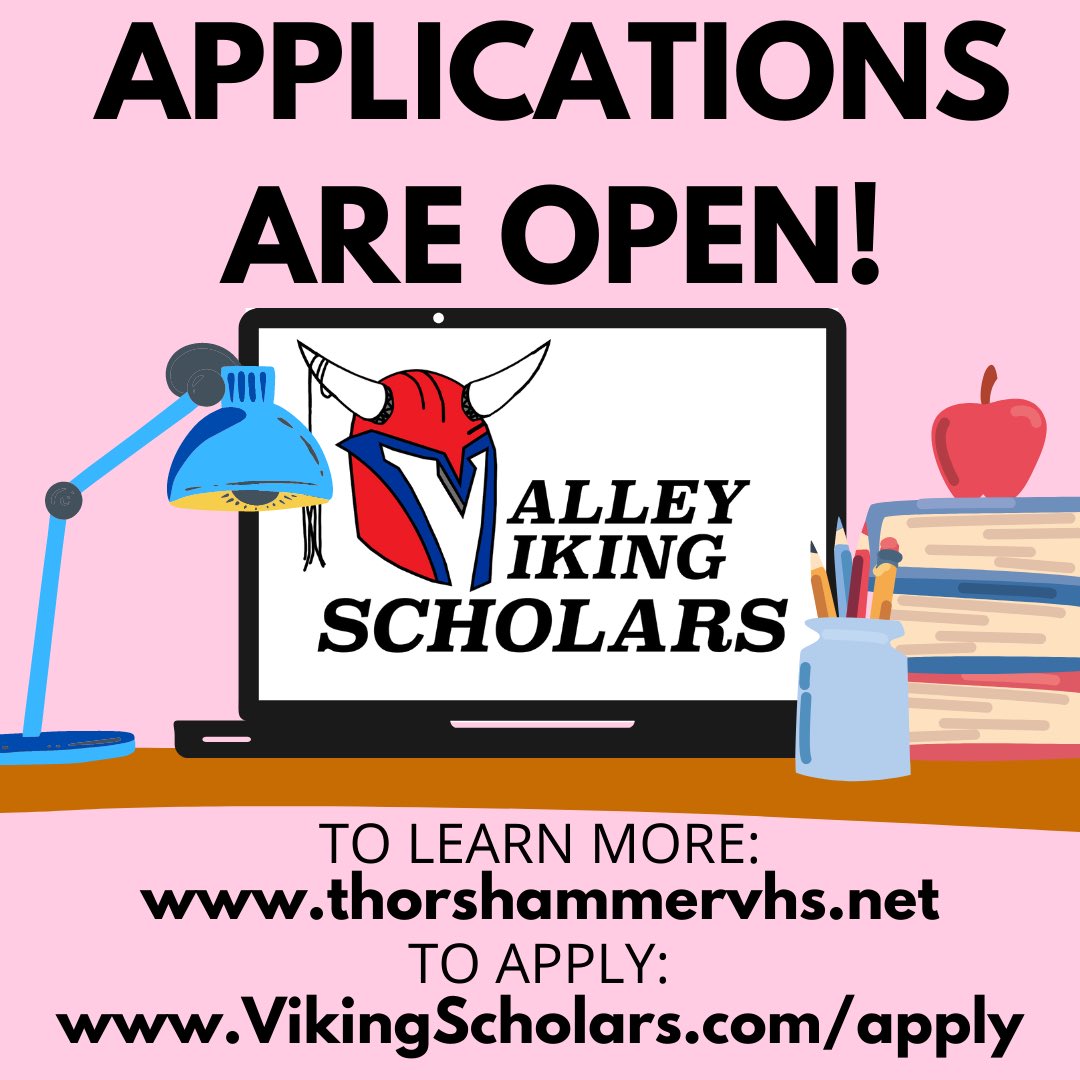Welcome back to the 2020-2021 school year Vikings! Applications are now open to join Valley Viking Scholars!