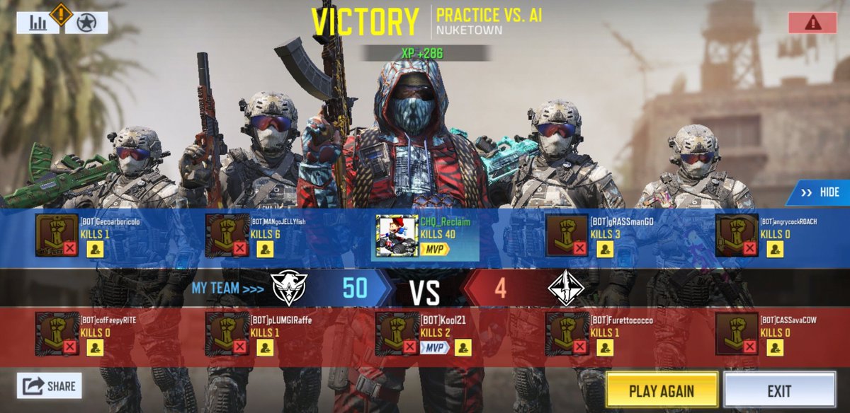 Bruh did 1 practice vs AI LMAO
