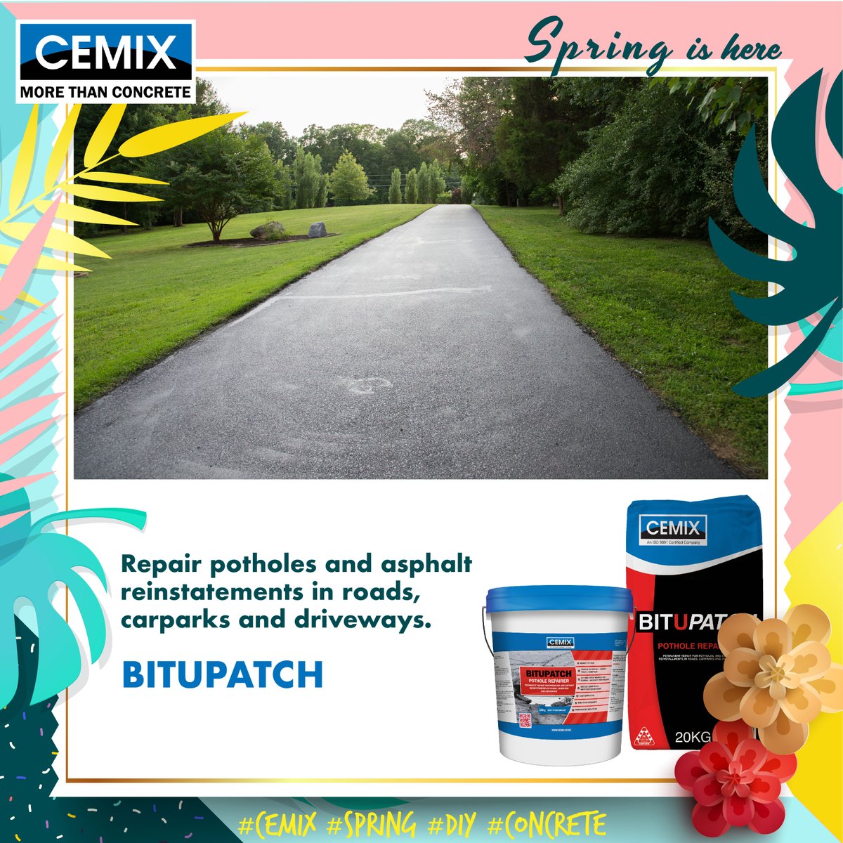 CemixNZ's tweet photo. Want to repair your internal road? 
CEMIX BITUPATCH is a ready to use, no mixing required, cold mix Bitumen asphalt. Use it for repair of potholes in asphalt roads. 
https://t.co/LQGk71nsn3

Available at @Bunnings 
#Springishere #SpringCleaning #roads #repair #bunnings https://t.co/95KosSiSei