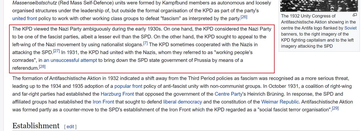 6) Although Germany's Communist Party and Antifa opposed all of Germany's fascist parties, they sometimes worked in unison with the National Socialist German Workers' (Nazi) Party.