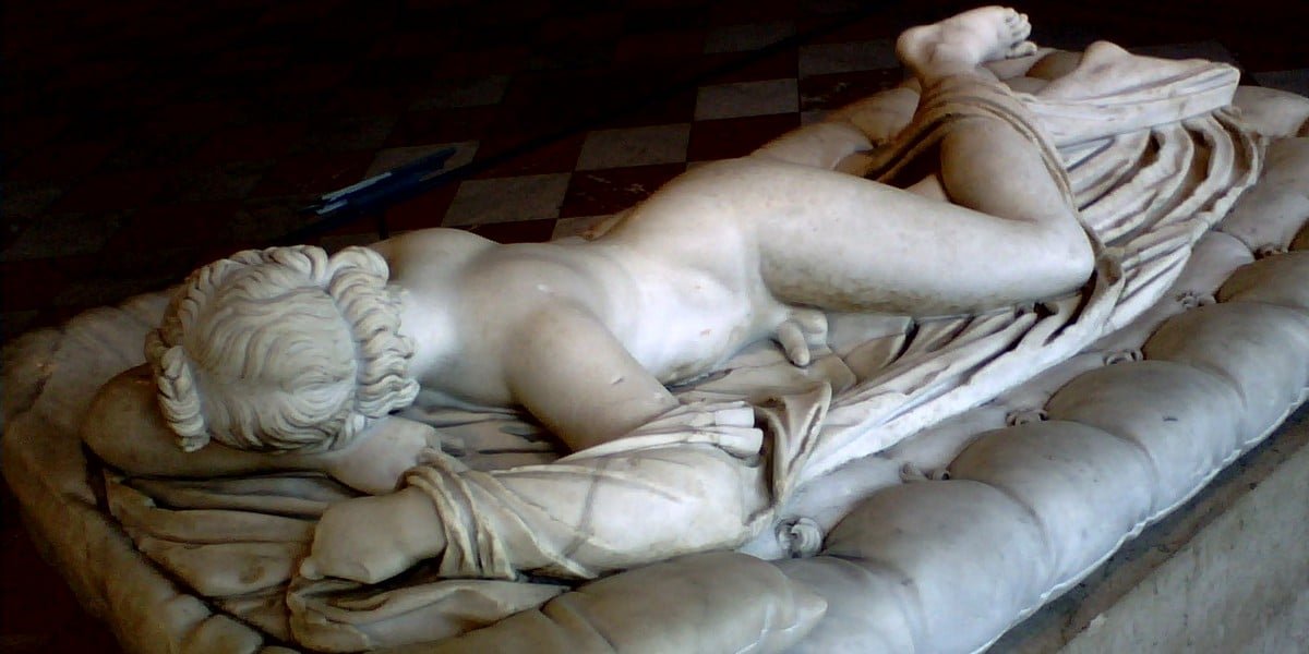 Sleeping Hermaphroditus is a Rennaisance sculpture by an unknown artist, depicting the original Greek god who came to be from a freak merging accident between Hermes and Aphrodite.Original trans icon.