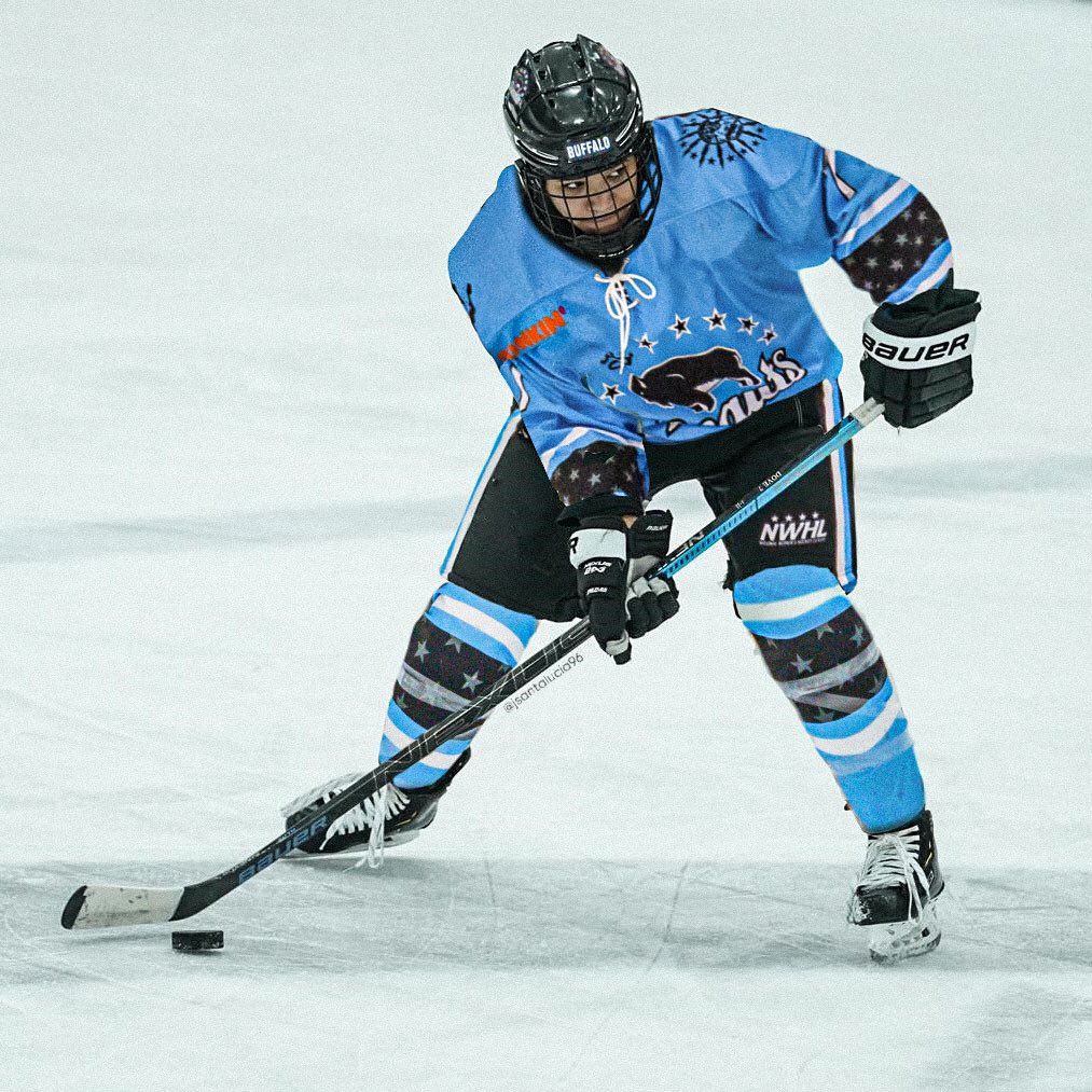 BuffaloBeauts's tweet photo. #Beauts fans - wondering how sharp @WhitneyDove_07 is going to look in #BeautsBlue?! 😃 Our talented graphic designer @jsantalucia96 is able to demonstrate! Check it out! 

#NWHL #FortBeaut https://t.co/nxee2sG7Z3