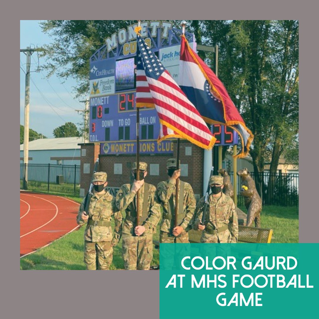 SRTCMonett's tweet image. Our Color Gaurd made their first appearance at the Monett football game on Friday night! #scotttech #colorgaurd #leadership