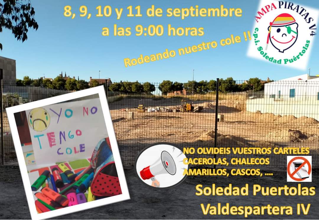 egcampillo's tweet photo. Toda la semana, reivindicaremos una educación de calidad para nuestros hijos pero lo primero..necesitamos aulas @ampav4 #colesdistritosur  #VueltaAlColeSegura #colessinmedios @felipefaci @PerezAnadon @JLambanM https://t.co/qQCtHtWt1F