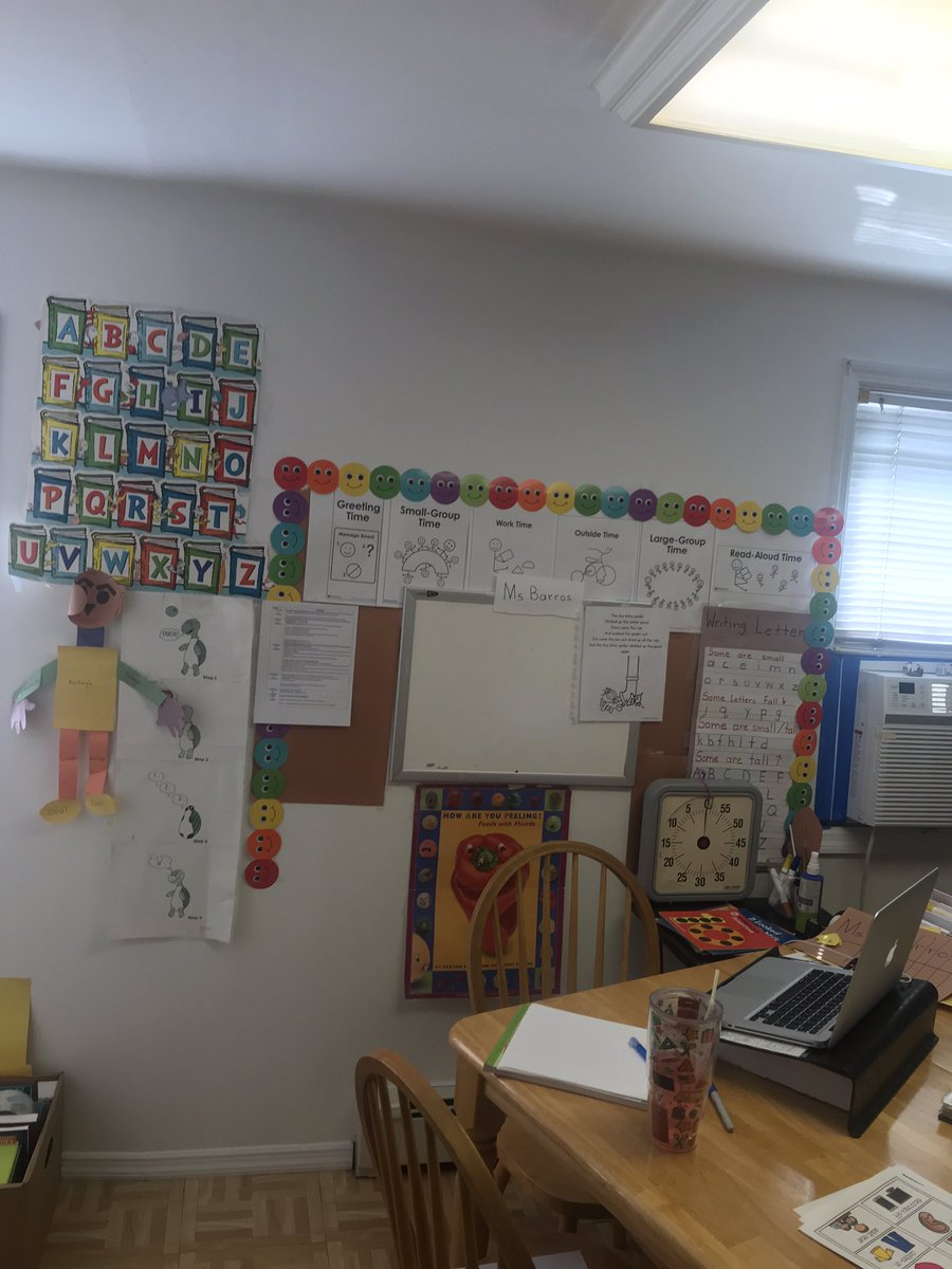 First day of school my classroom from home 👩🏼‍💻👩🏼‍🏫✂️🖍🖌📚📖work in progress wish me luck 😬<a href="/Principal_JB1/">Jacquelyn Blanton</a> <a href="/EarlyCenter/">Orange Early Childhood Center</a>