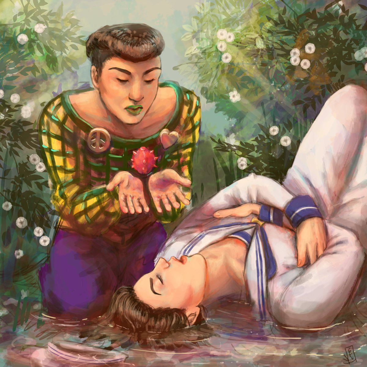 Lovitrones's tweet photo. "You shall not eat it, nor shall you touch it, lest you die."
__
#jojolion #JoJosBizarreAdventure #kira8 #josefumi  #jjbafanart #jjbapart8 #jjba #kirafumi https://t.co/SQCbcymiOS
