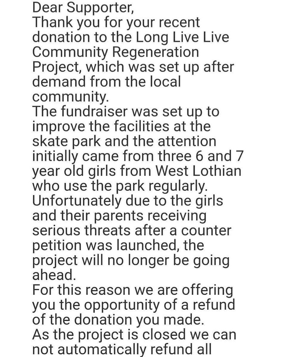 To everyone who donated to help the Skatepark and who supports the families shown in Long Live Livi.... it's really said and shocking. Here's message part 1. <a href="/ScottishDocInst/">Scottish Documentary Institute</a> <a href="/BBCScotland/">BBC Scotland</a>