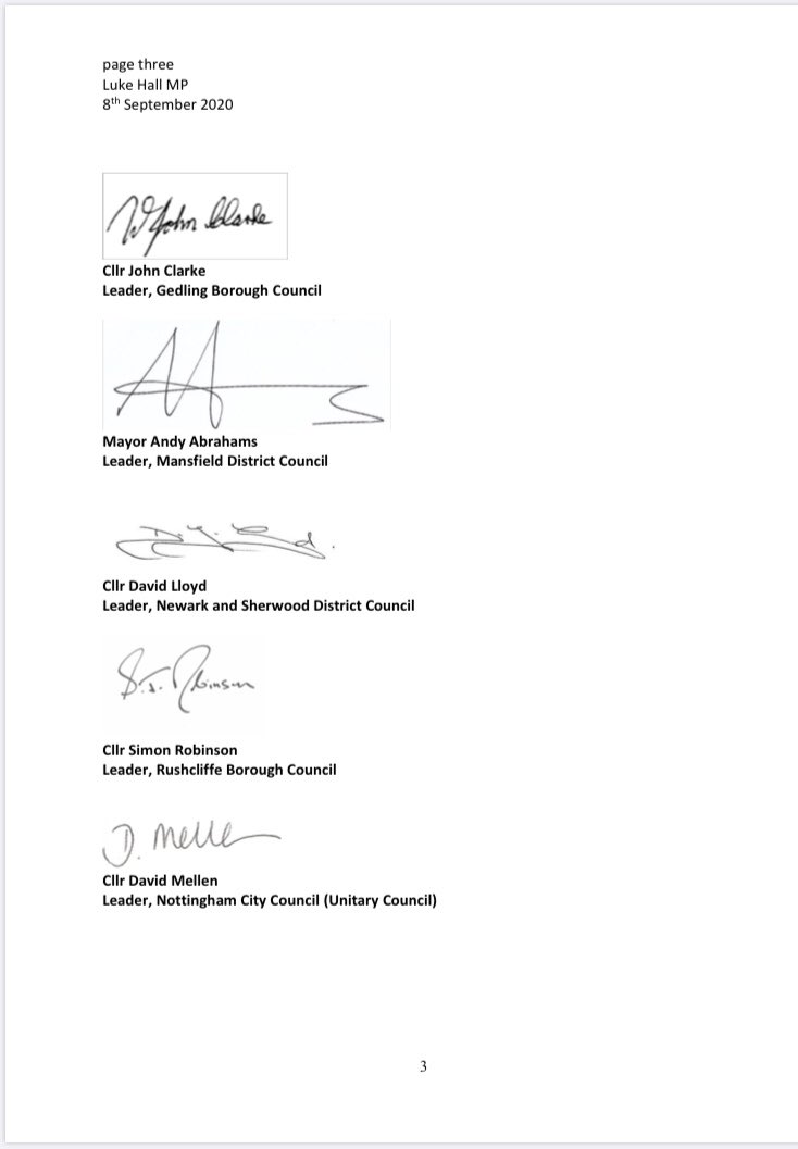 Leaders of all district and borough leaders in #Nottinghamshire inc Nottingham City Council have sent the following letter the new local government minister..Local Councils in Notts will not simply stand aside leaving the arrogant plans of <a href="/NottsCC/">Nottinghamshire County Council</a> to be left unchallenged #local