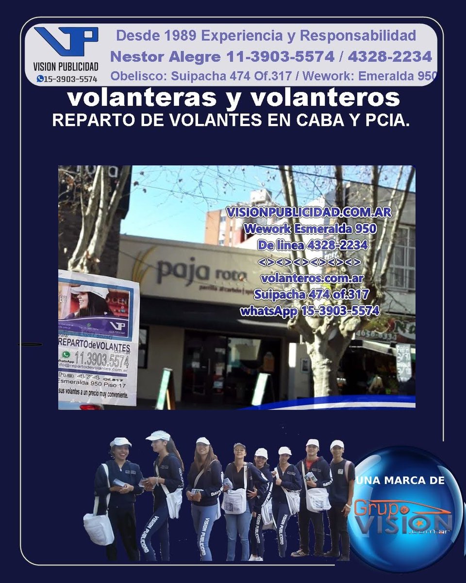 VisionPublicid5's tweet photo. visionpublicidadok
Nestor 🌎www visionpublicidad https://t.co/43tfHqdYMT
Whats:📲 https://t.co/6GZq934evE
Obelisco: Suipacha 472 of.317 de linea:☎ 4328-2234📞
Wework: Esmeralda 950 📨info@volanteros https://t.co/43tfHqdYMT
🌎www volanteros https://t.co/43tfHqdYMT https://t.co/FtWnglf9lY