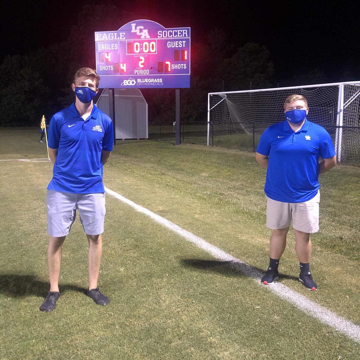 BGO_KY's tweet photo. Congratulations to our sports medicine affiliate @LCAathletics girls soccer as they open their season with a W! Pictured here is @bgo_ky athletic trainer Cam Deckett MS ATC &amp; undergrad student &amp; LCA alum Chase Galloway! #KeepEmHealthy #TeamKY #AthletesOfAllAges https://t.co/TMYOOKVjFe