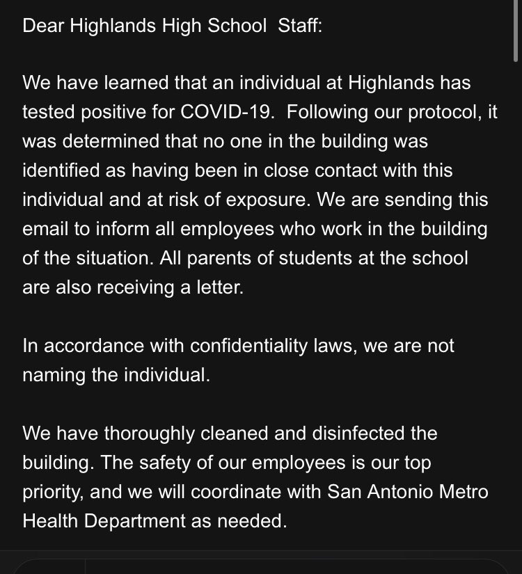 SanAntonioPODER's tweet image. COVID-19 cases at Rogers Academy and Highlands High School on day one of face-to-face instruction in SAISD. #ItsNotSafe
