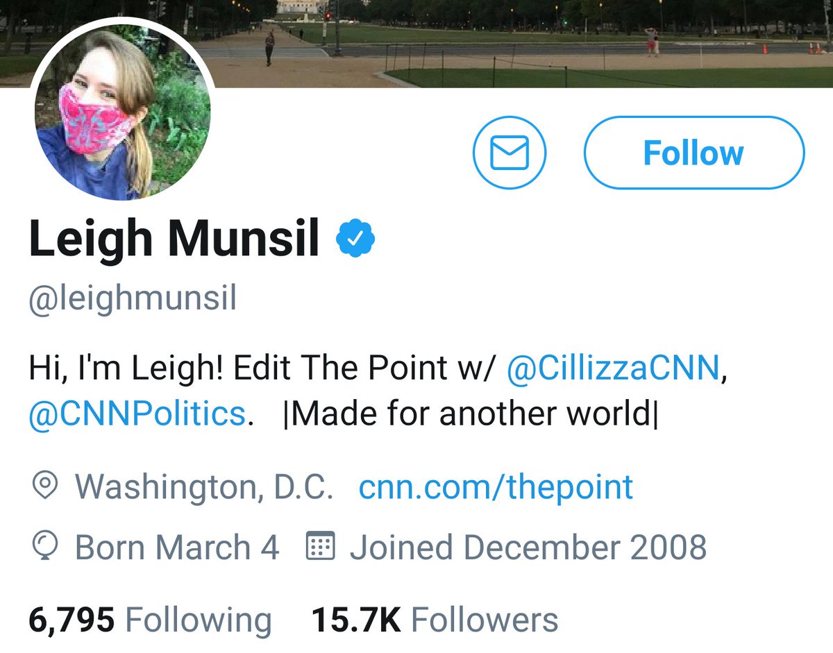 That person is Tracy Munsil's daughter, Leigh Munsil.Leigh, formerly the political editor at TheBlaze among other past posts, is currently the editor of CNN's The Point with Chris Cillizza.On the surface, I find this troubling.(Perhaps we should dig here more later.)/14
