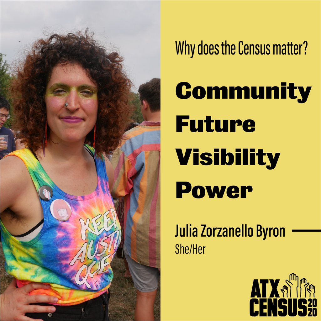 You Count Too! Learn more about why the census is important to the LGBTQIA2S+ community and considerations when completing the census. Visit buff.ly/33iUj7d for more details. #queerthecensusatx #queeratx #atxlgbtq #nonbinaryatx #transatx #gayatx #atxdrag #transgender