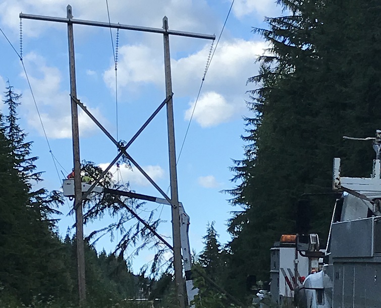 FortisBC's tweet photo. Service update: Power back for #KalsoBC and soon for #CrawfordBay & #SlocanValley. Some pockets will remain out overnight in these areas & in #CrestonBC. Crews will keep working overnight to remove trees. #bcstorm. Updates here https://t.co/jprvKMeNC1 https://t.co/mcAGnfNGF0