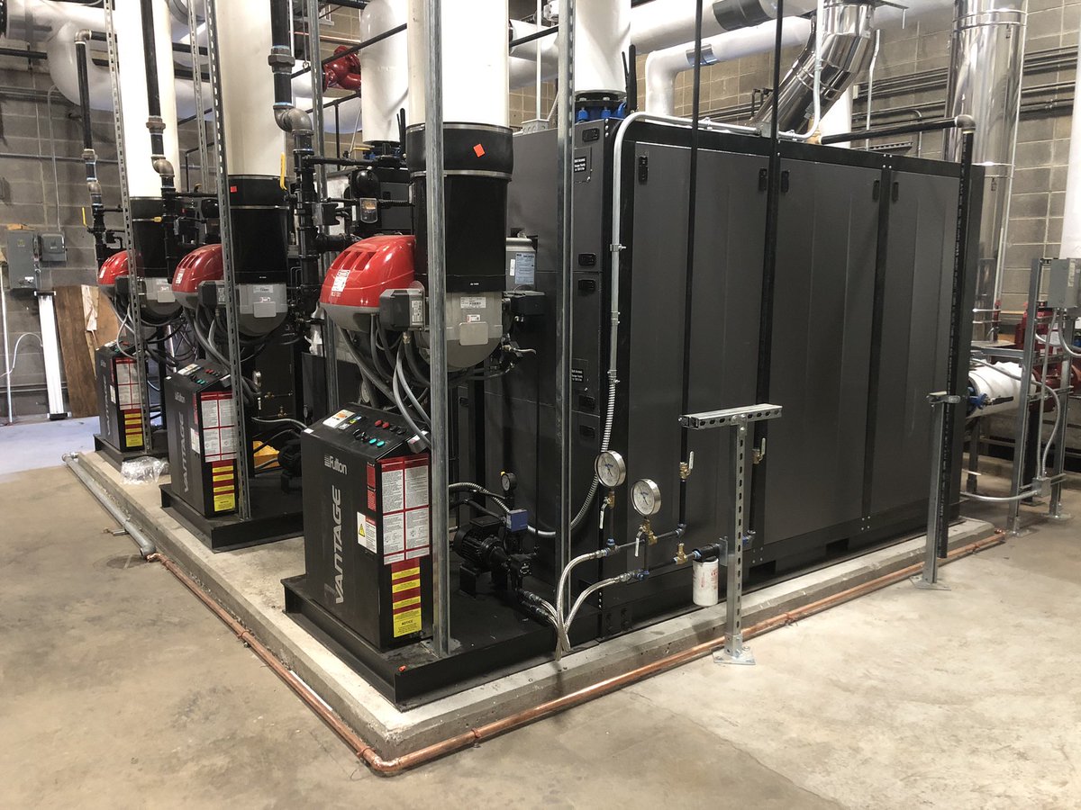 ryancompanyrep's tweet photo. First day back to school in our area of the country .  Bus stop temperatures were around 43 degrees but Chequamegon Schools in Park Falls WI will be just fine with these new Fulton Vantage Dual Fuel boilers.  @FultonBoiler 
#Rugged #Robust #Reliable #VantageFulton #Boilers https://t.co/v916MtbvOQ