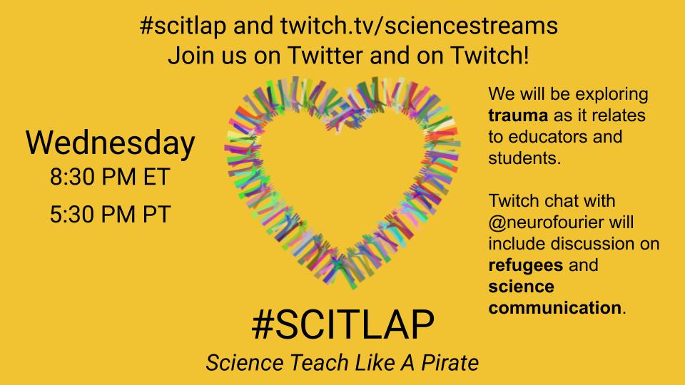 pentaclethra's tweet photo. Wednesday! #scitlap chat!
Important topic with simultaneous convo on https://t.co/4q0yqvyhAD
@Neurofourier #tlap learnlap #sslap #traumainschools https://t.co/OcllRXCGKu