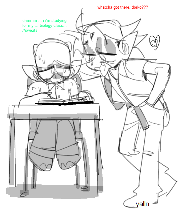 CAS n kudz school AU!!! 😗 