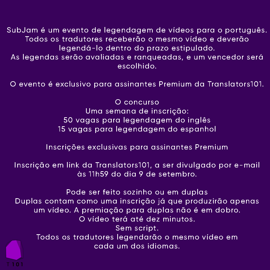 xltors101's tweet photo. Não perca essa chance de aparecer para a indústria da legendagem!
Se você ainda não é assinante Premium, faça sua assinatura AGORA em nosso site! Ainda dá tempo.
https://t.co/DounPG3zxP
#subjam #concurso #concursodelegendagem #legendagem https://t.co/7nzrQ5MddR