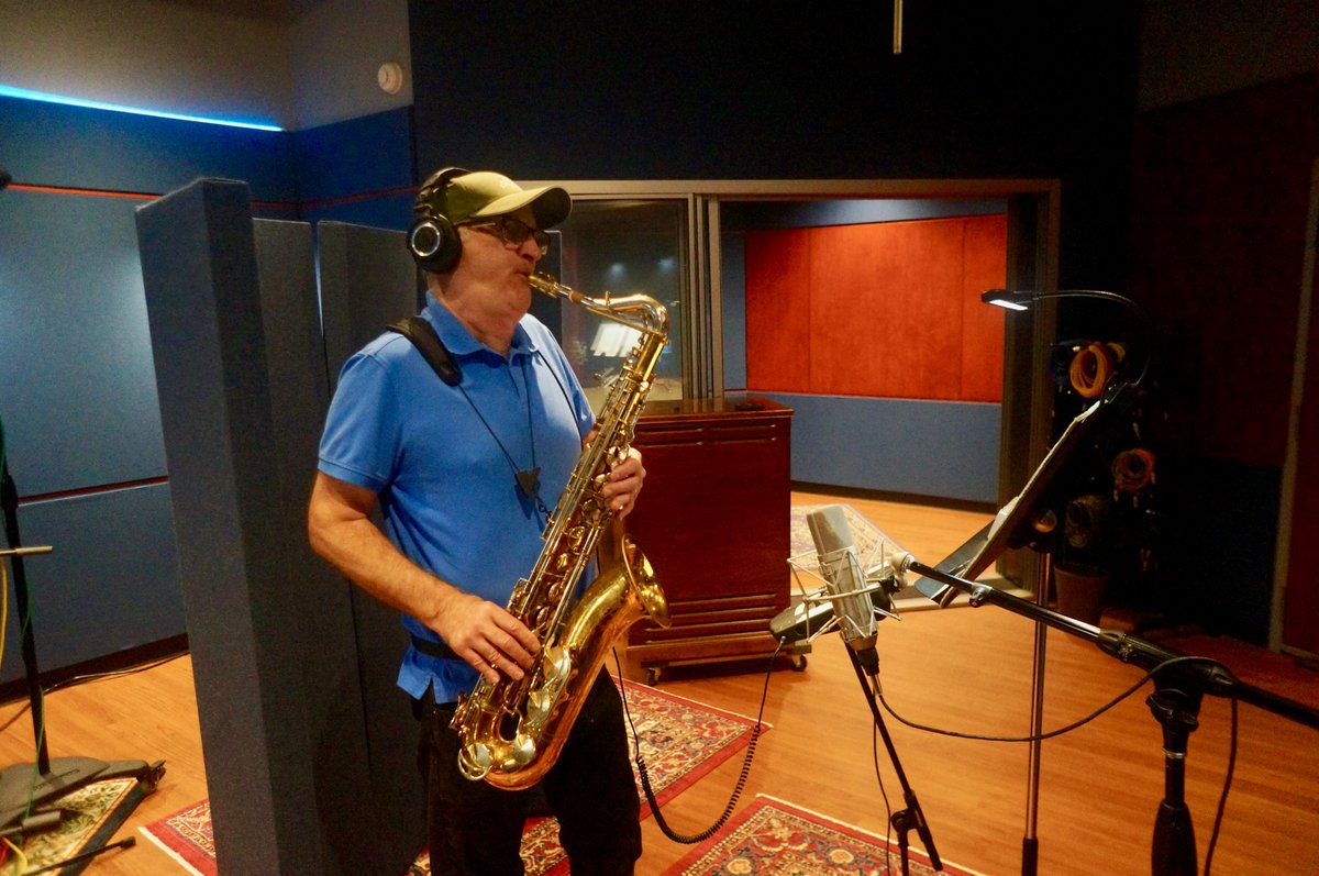 Great recording session today <a href="/vault_recording/">Vault Recording</a>  studio Pittsburgh, Pa <a href="/JimmyHoyson/">Jimmy Hoyson</a>  Good Sax sounds today! Next stop New Jersey for some more tracks.  
If you want to support my new recording project
shop my website store eddiemanion.com