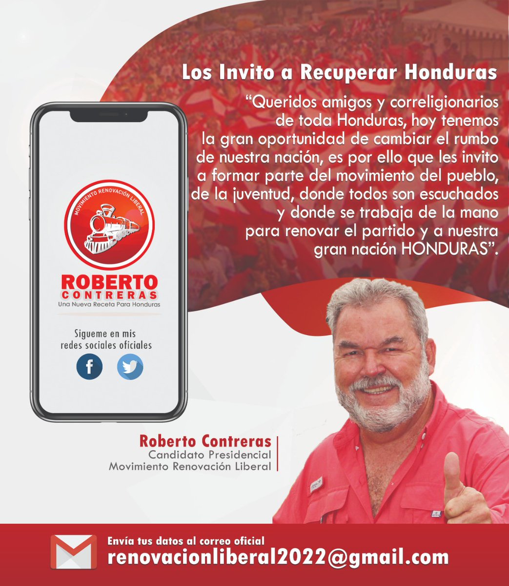 ¡JUNTOS TRABAJEREMOS UNA NUEVA RECETA PARA HONDURAS! #PartidoLiberal #Honduras