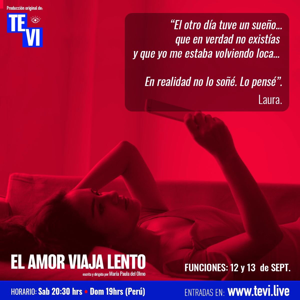 ¿A qué velocidad viaja el amor cuando te separan las fronteras? Descúbrelo este 12 y 13 de septiembre. 
¡Aprovecha la preventa! Ve por tus entradas a: tevi.live