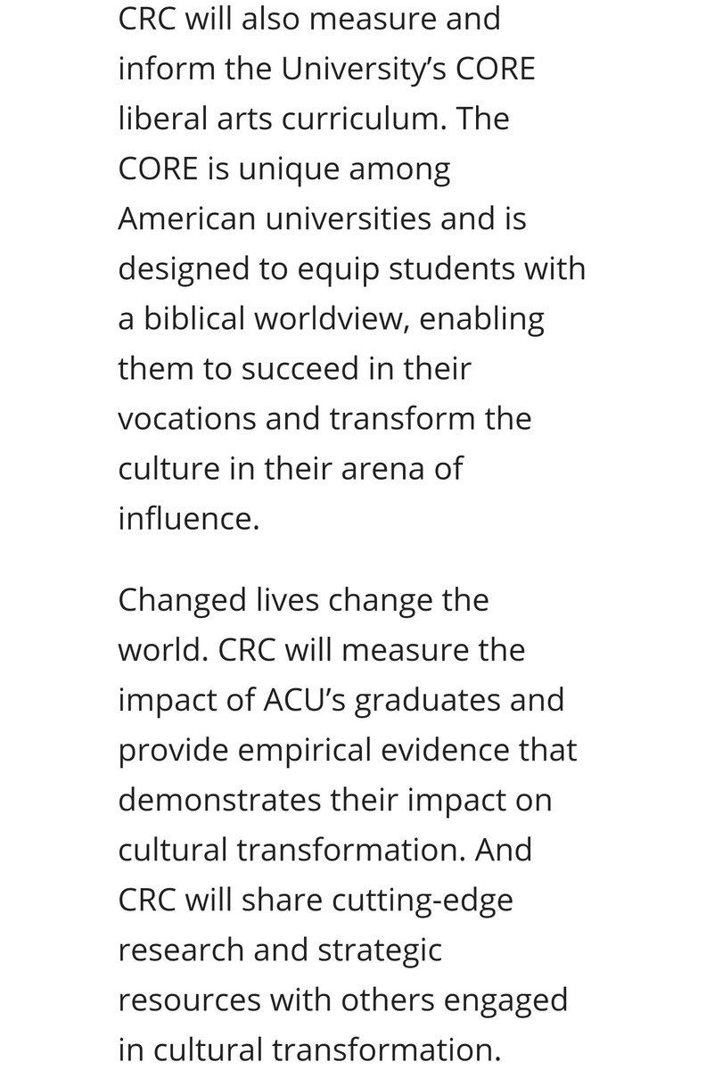 When you notice ACU's website indicates those who make a "financial investment" in CRC will enjoy "early access to research findings and publications" and "investors" will be invited to "special VIP briefings" w/ CRC's leaders, it makes one wonder about the "culture" at CRC. /12