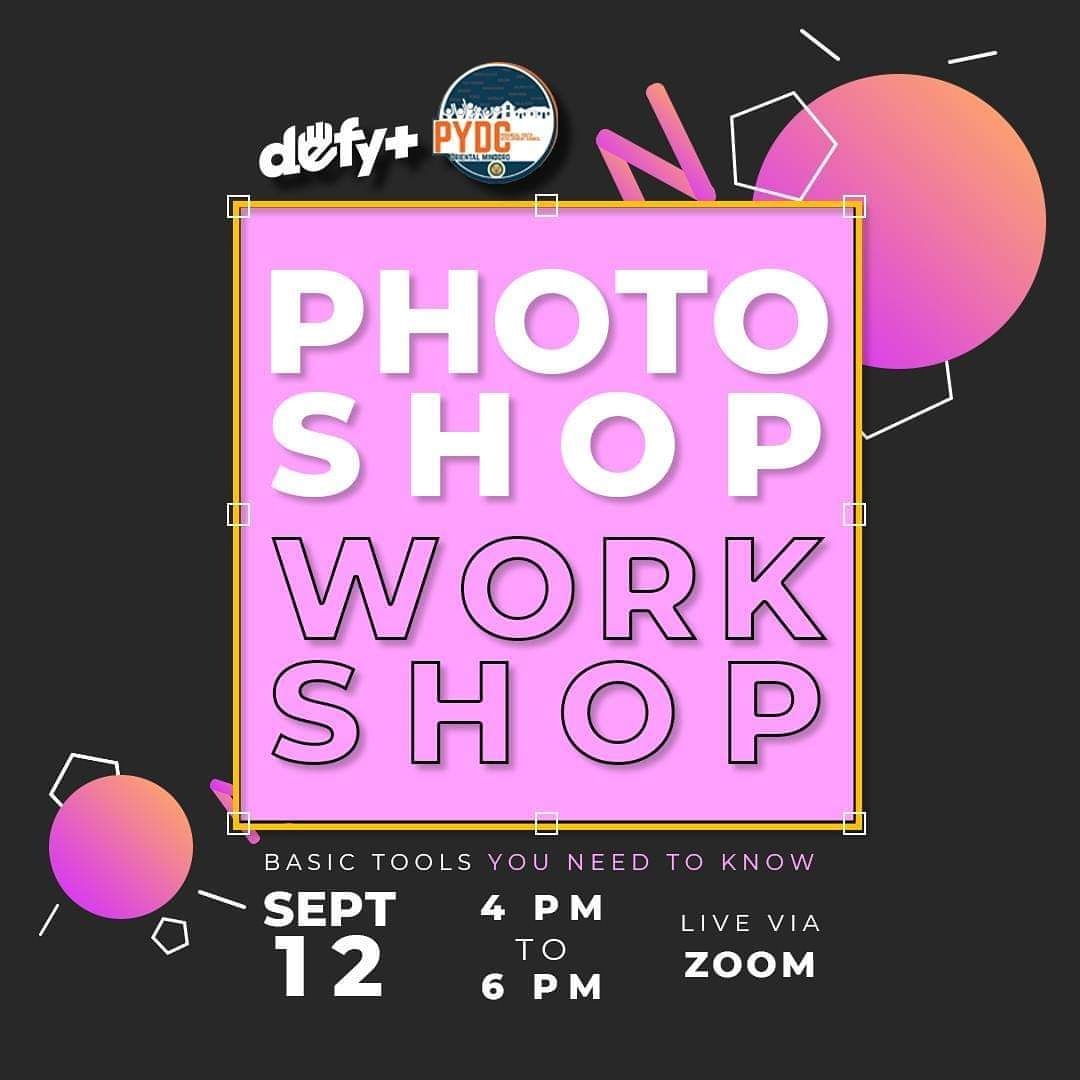 Defywithus's tweet photo. PHOTOSHOP WORKSHOP for a cause π
Alodia Rabina will be talking and teaching you basic photoshop plus social media tips. So if you are an art student, business owner, or just want to learn a new skill register now! β‘οΈ https://t.co/AcACAYkhLk
#SupportMangyanStudents #defywithus https://t.co/3Hvvw2tUI2