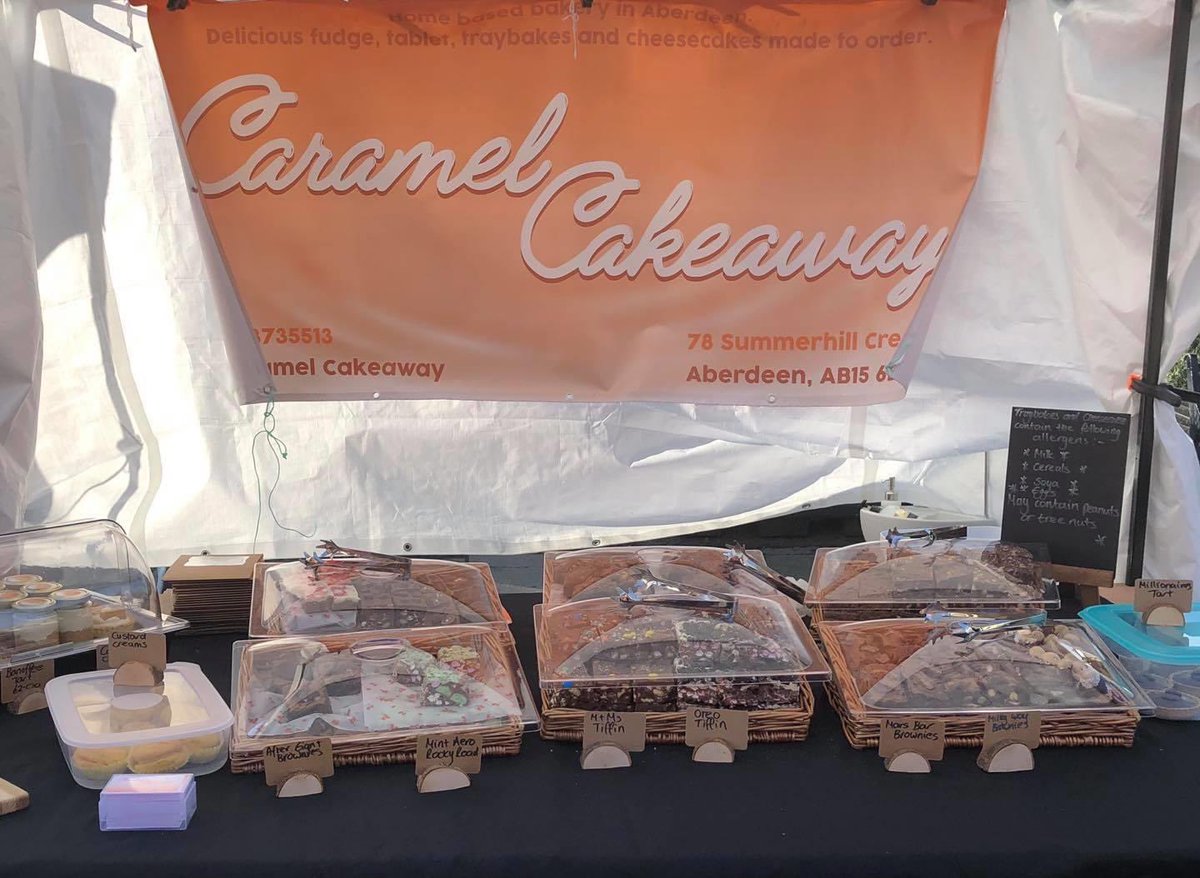 weebrownmouseb's tweet photo. Dyce market 11-2 this Sunday! Will have a selection of brownies, tiffin, rocky road, millionaires and goo pots! 🧡 https://t.co/DjCwdoyAl4