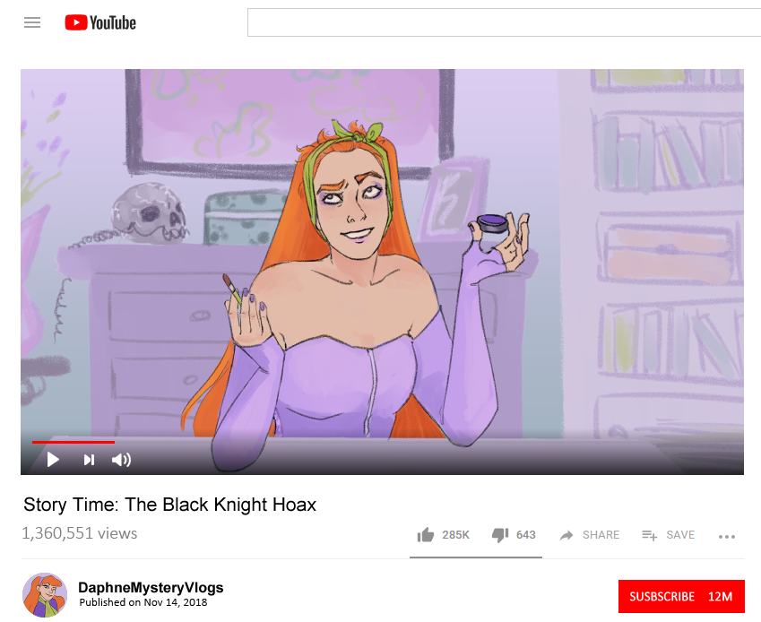 pennylessclown's tweet photo. daphne blake has a youtube channel where she talks about the mysteries the gang solves while doing her make-up and people keep getting suprised by the stories being real when they end up in the news https://t.co/DXtAwOPGbA