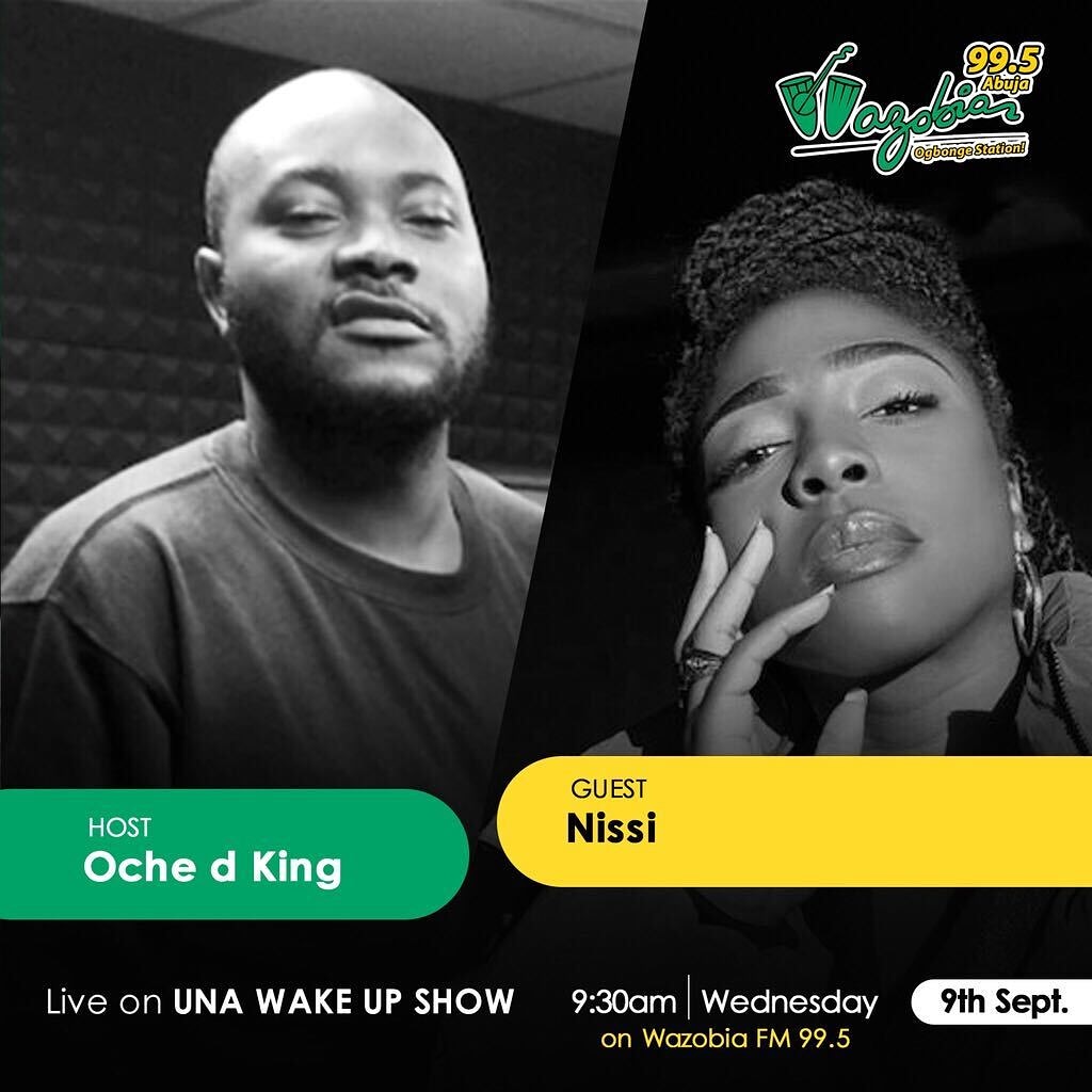 BukiHQMedia's tweet photo. @SpaceshipCollec artiste @NissiNation will be on #unawakeup show with @WazobiaFMAbuja tomorrow by 9:30 am as she speaks to @iOchedeking about her recently released "Ignite EP" and the upcoming video for the title track of her EP "IGNITE". Tune in to listen
#IgniteEP
#BukiHQMedia https://t.co/8ah0EXxrq3