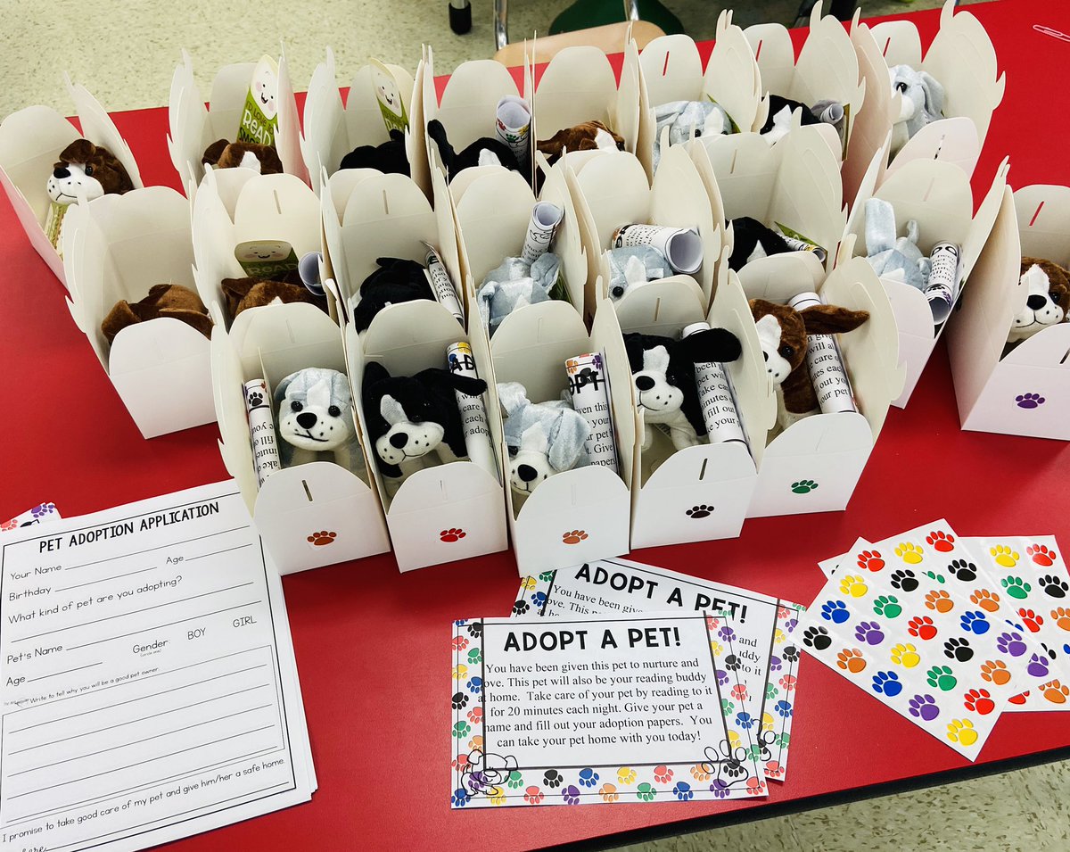 Some of these little puppies found a new home today, and the rest have been adopted by 3rd grade🐶#AdoptaPetReadingBuddies🤎#bekind #SEL #zanenorth #collsedu