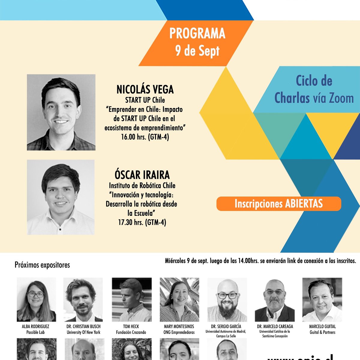 Enie_2020's tweet photo. Mañana 09 de septiembre, aprende sobre Emprendimiento y Robótica.
ENIE 2020, un Encuentro generado desde el Sistema Escolar. 
https://t.co/ZN5ACjqSV2 https://t.co/h4zUGrnUmk