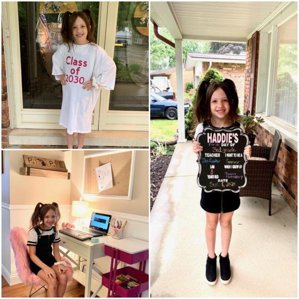 popedumich's tweet photo. First day of third grade at Hoover Elementary. A little different than normal but still a success #LPSFirstDay https://t.co/5EF6mKiSKh