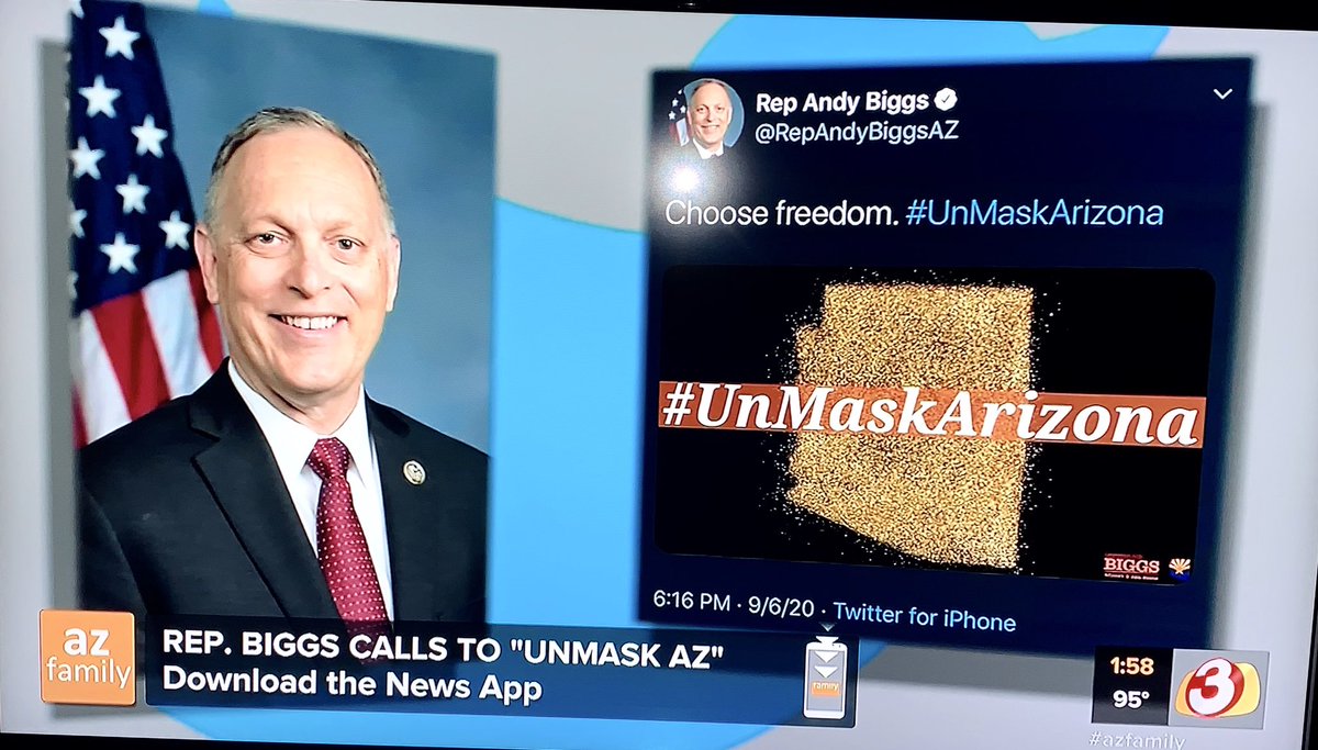 KAmbrosat's tweet photo. @CDCgov Remember this piece of 💩 #RepAndyBiggsAZ he’s another one that will never be able to wash his hands of the #deathcountinAZ! I can’t believe this deplorable. #IamaSURVIVOR #KARMAISREAL #AmericaWakeUp #VoteBlueToEndThisNightmare https://t.co/jew76lIfI7