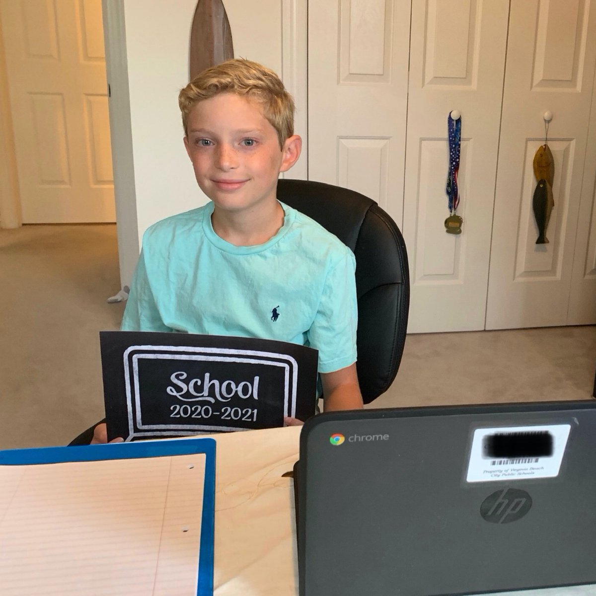 First day of Virtual School. Can't believe they are in 5th and 10th grade!♥️It was a glitchy start to the day, and we appreciate all of the teachers doing their best to make education happen for our children. Thank you!