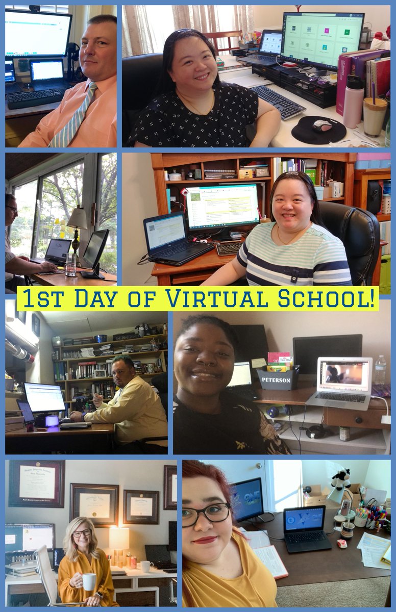 The VHS Science team rocked out day 1! Here are some of the teams' 1st Day of Virtual School selfies! 💪🧪🧬⚗️💙💛🔱<a href="/kyambio/">Ms. K. Yam</a>, <a href="/jyambio/">Juliana Yam</a>, <a href="/VHS_Knuckles/">Nuckols</a>, @VHSscien_smith, <a href="/DavidPaulMedic1/">David Paul Medici</a> @MsPeterson_EDU <a href="/CatsVhs/">CatsChemVHS</a> <a href="/MrAgeeVHS/">Mr. Agee</a>  @ap_vhs <a href="/VHS_BlueDevils/">Varina High School</a> <a href="/VAeducatorDAT/">Dr. Darin A. Thompson</a> <a href="/HenricoScience/">Henrico Science</a>