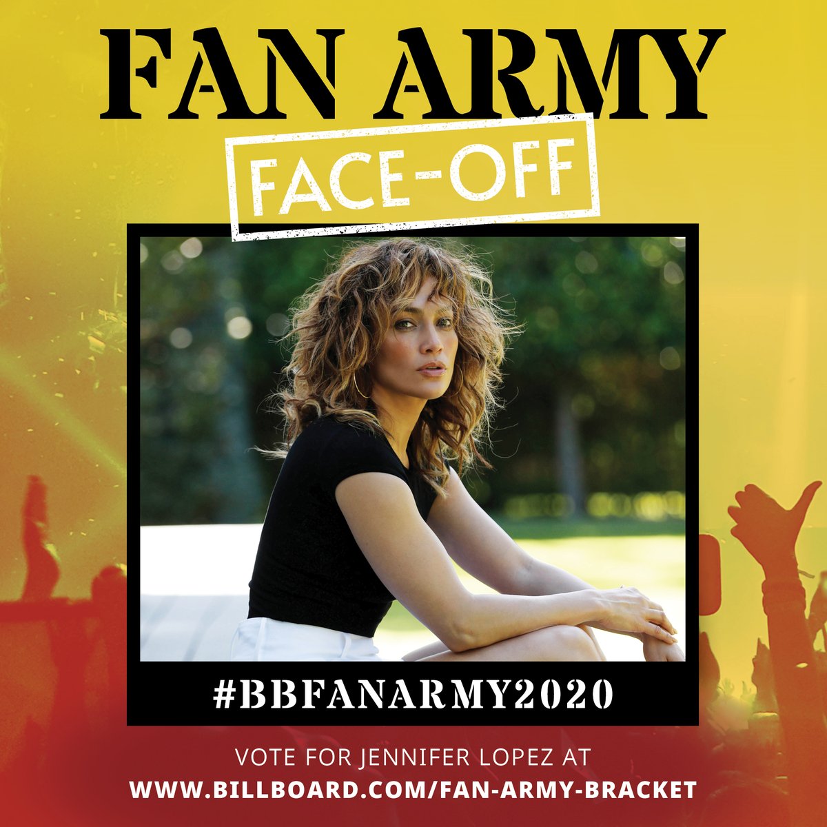 billboard's tweet photo. Who has the strongest fan army? Vote for @eminem or @JLo in this round of #BBFanArmy2020: https://t.co/VfuwbAwu5L https://t.co/iy5mgloedf