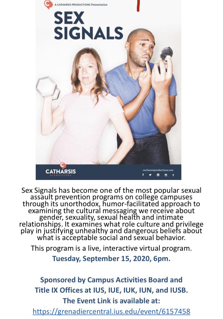 Join the Campus Activities Board and PIKE on Sept. 15 at 6 p.m. for one of the most popular sexual assault prevention programs on college campuses. This event is virtual, but interactive!